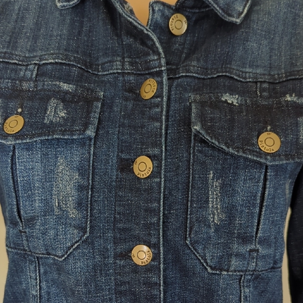 Pistola Classic Denim Jacket with Button Details - Picture 3 of 8